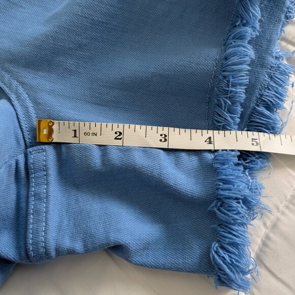 Judy Blue Shorts Women's 1XL Sky Blue Fray-Hem Garment Dyed Shield Pockets - Picture 15 of 16